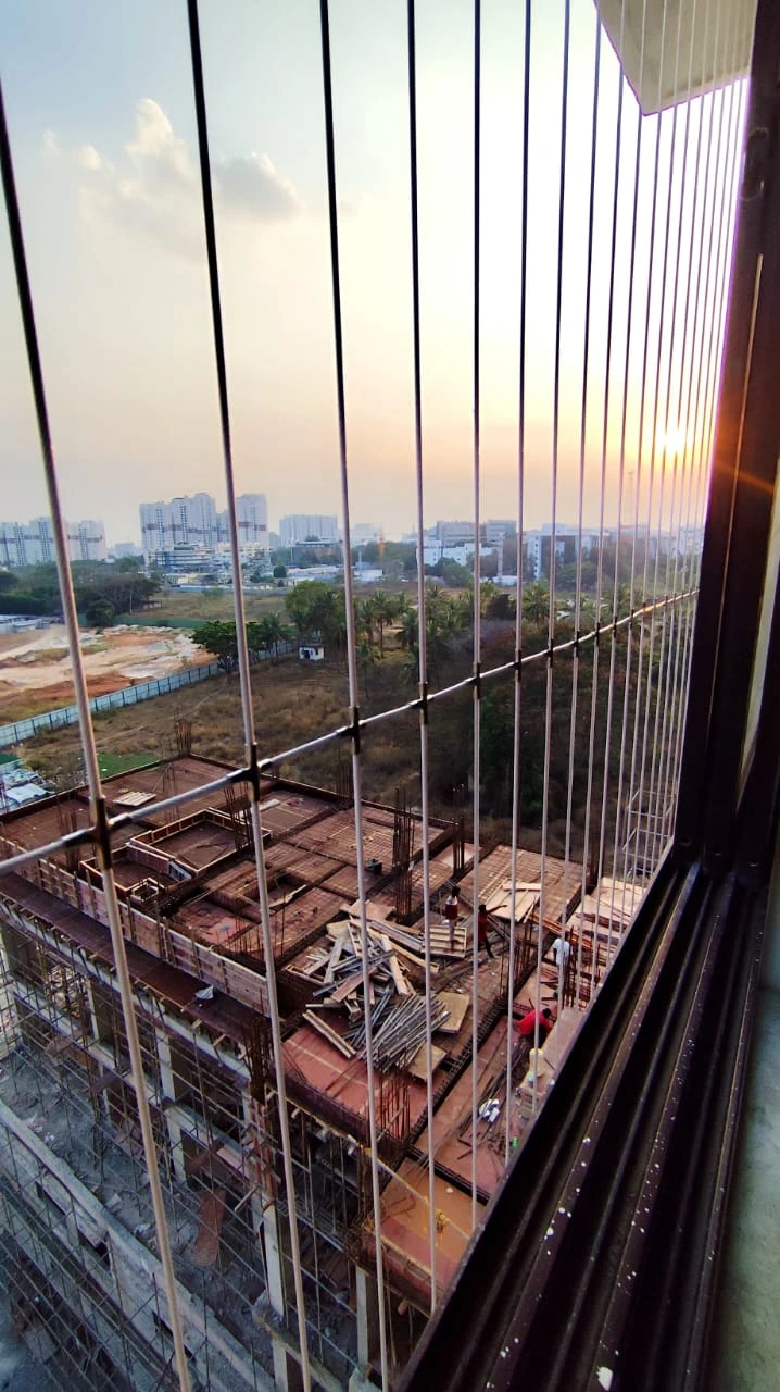 Balcony Safety Invisible Grills installation